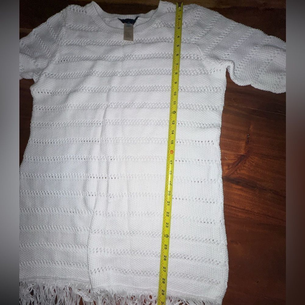 🆕 margaritaville long sleeve loose knit sweater w/ fringe, rib cuffs sz L - Picture 7 of 11
